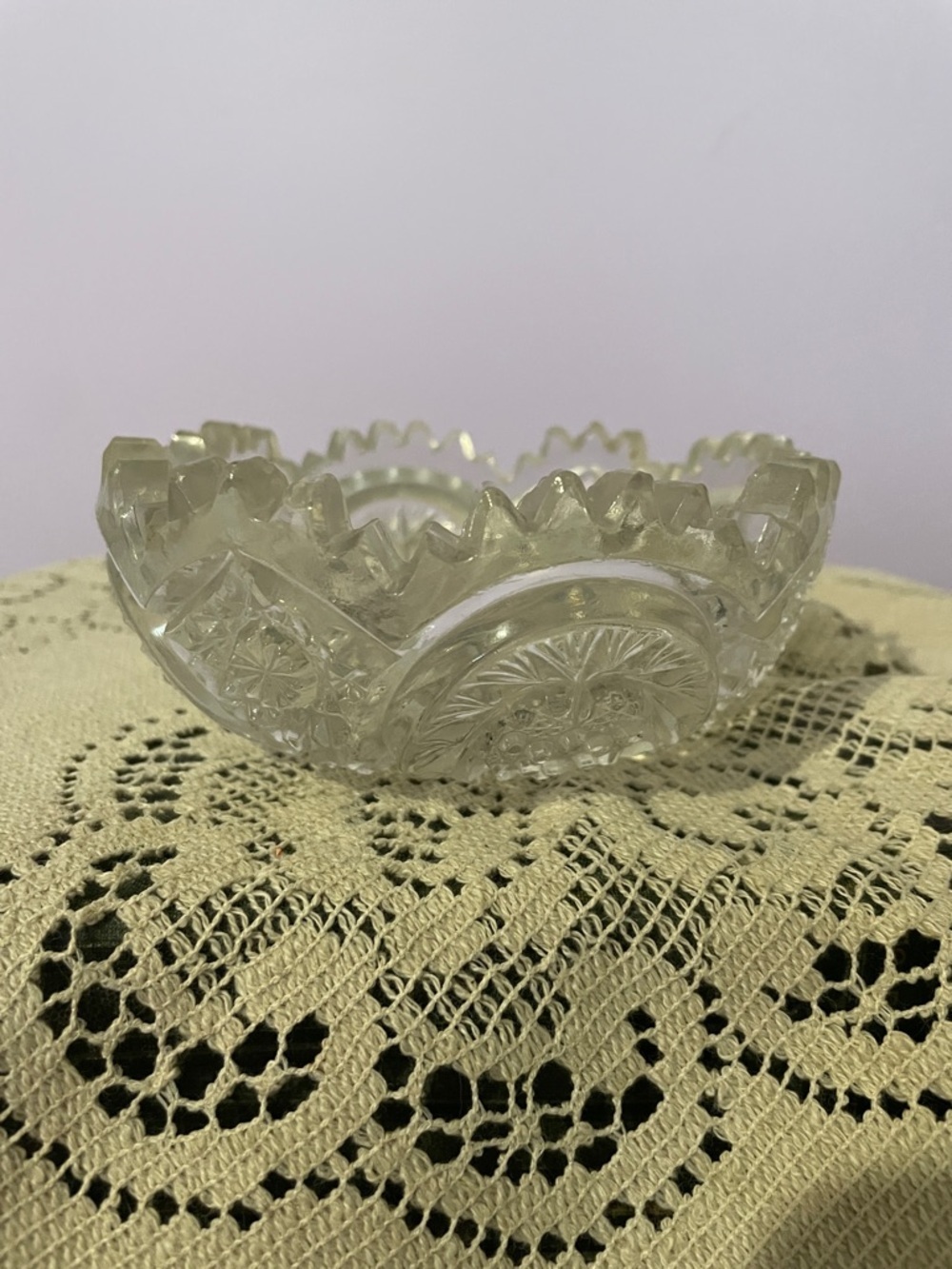 Pressed Glass Decorative Bowl - Clear Glass